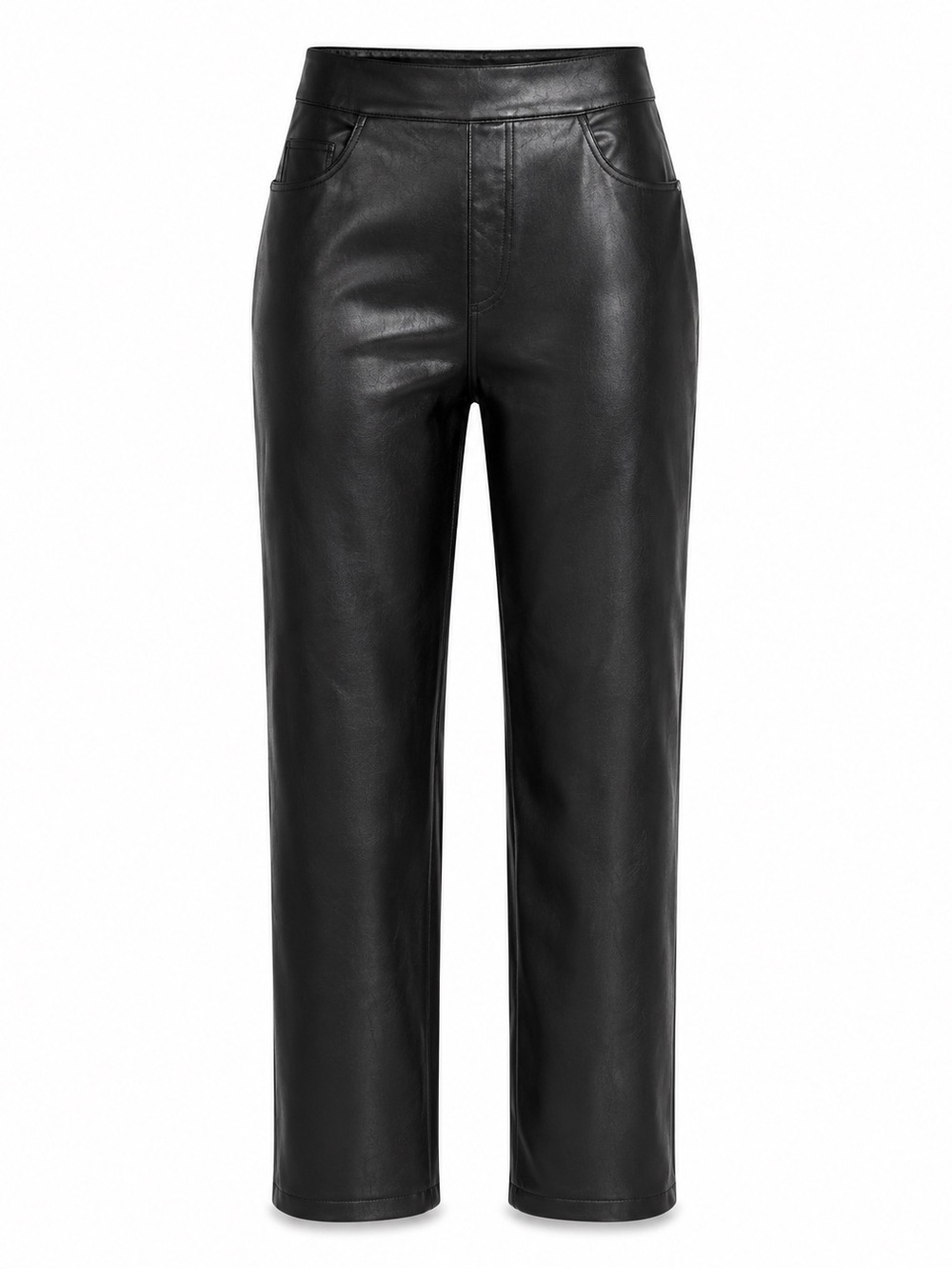 SPANX Faux Leather Straight Leg Pants in Black Size XL